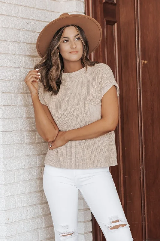 Natural Cotton Mock Neck Sweater