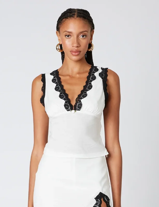 Celia Top, White/Black