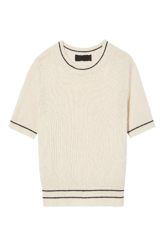 Nili Lotan Shilo Sweater in Ivory-Dark Navy