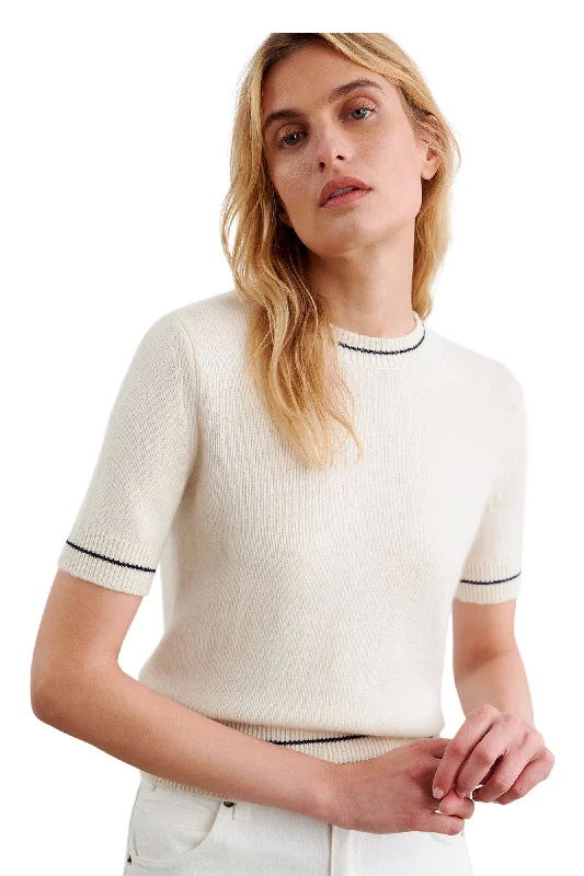 Nili Lotan Shilo Sweater in Ivory-Dark Navy