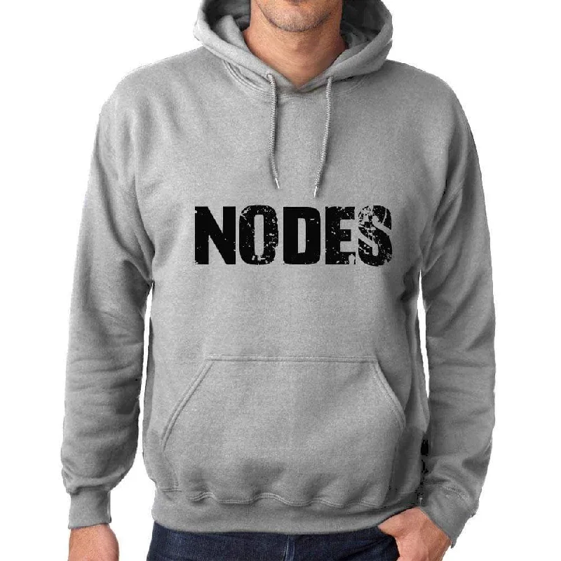 Unisex Printed Graphic Cotton Hoodie Popular Words NODES Grey Marl