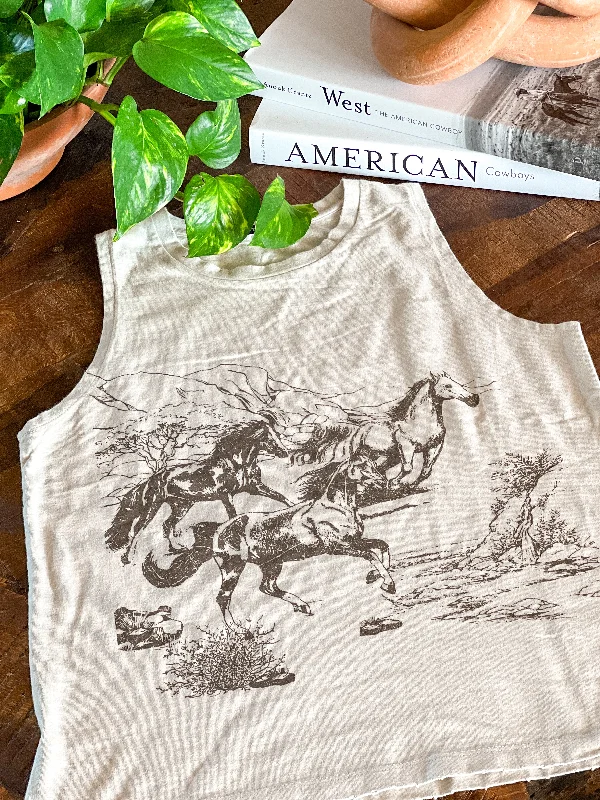 RUNNING FREE DESERT HORSES TANK, BONE