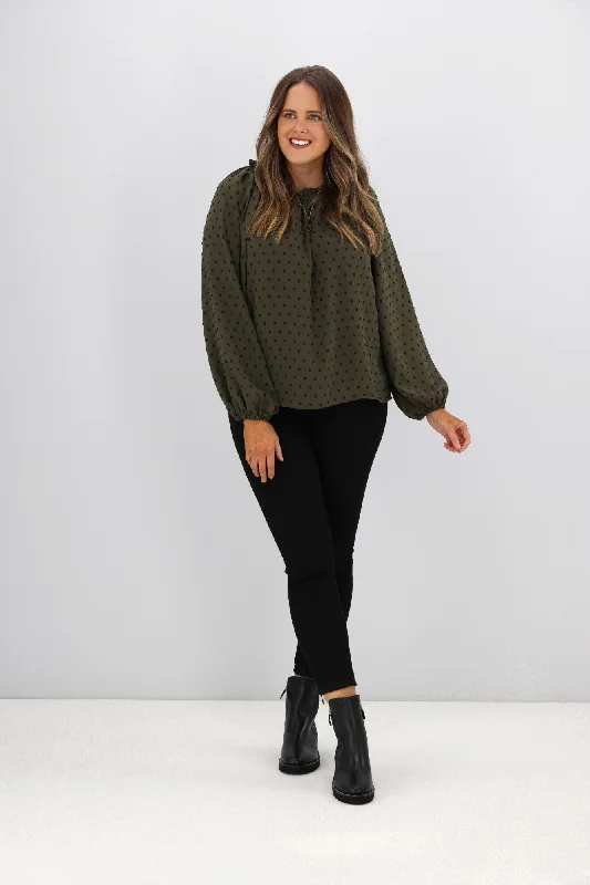 Stella + Gemma Ettie Top Khaki Green