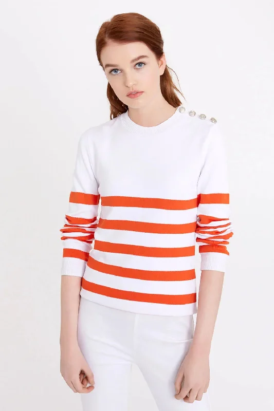 Striped Button Shoulder Jumper