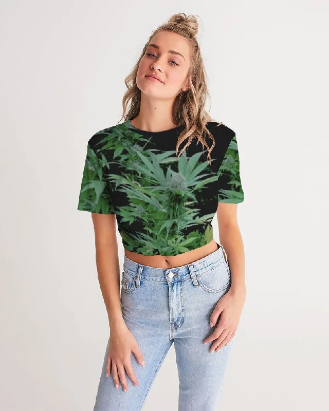 THE BUD - DARKER SHADE Women's Twist-Front Cropped Tee