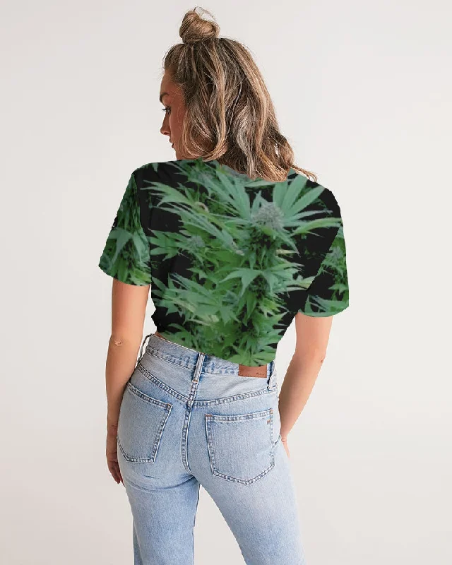 THE BUD - DARKER SHADE Women's Twist-Front Cropped Tee