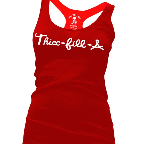 Thicc-Fill-A Red Women's Racer Back Tank Top