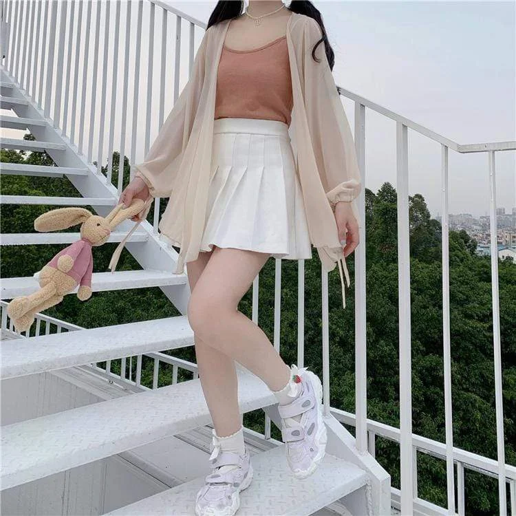 Women's Pure Color Chiffon Cardigan