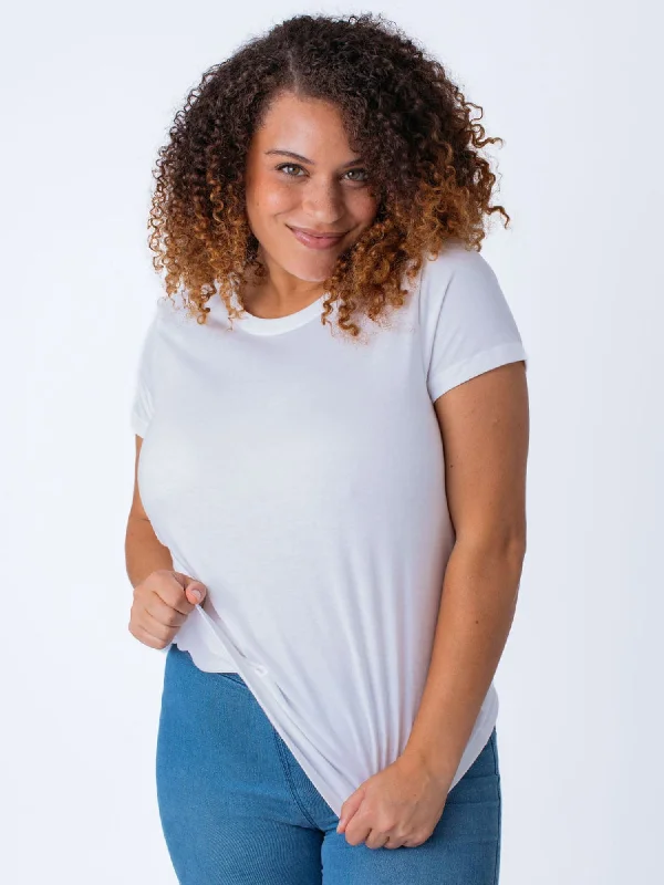 Women's White Crew Neck