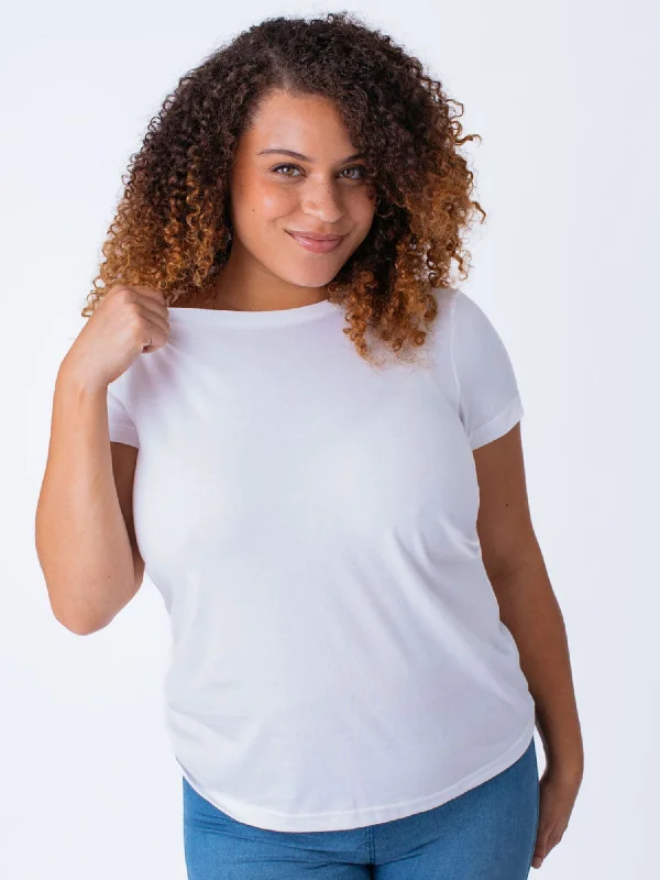 Women's White Crew Neck