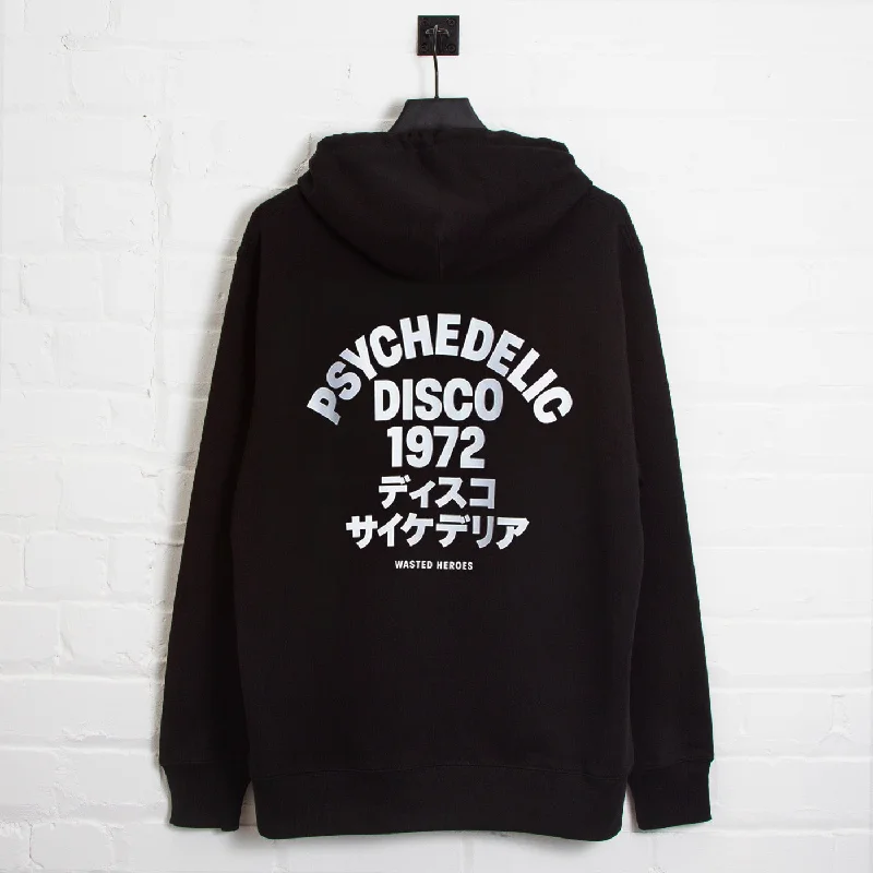 1972 Psychedelic Disco Back Print - Hood - Black