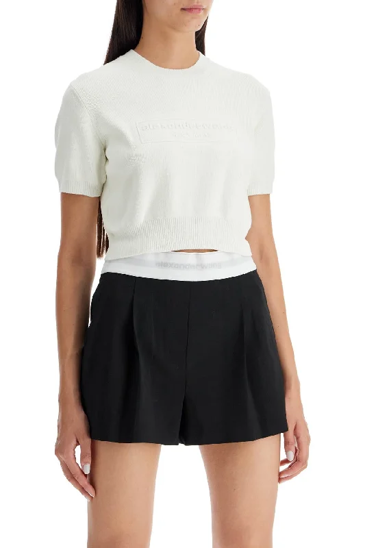 Alexander Wang Logo Embossed Crop Top