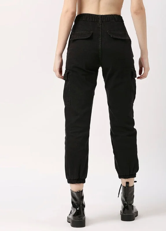 Black Print Zurich Denim Jogger