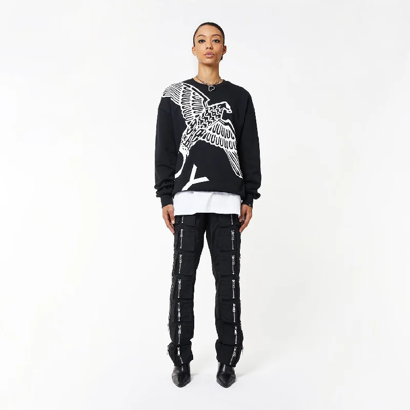 BOY WINGSPAN SWEATSHIRT WOMENS - BLACK/WHITE