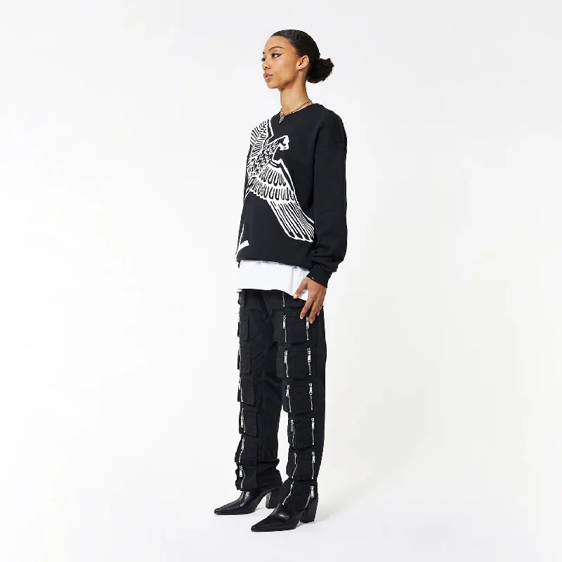 BOY WINGSPAN SWEATSHIRT WOMENS - BLACK/WHITE