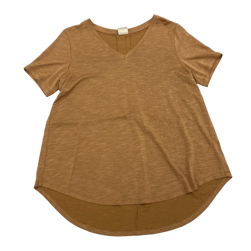 BROWN TOP SS by CLOTHES MENTOR Size:M