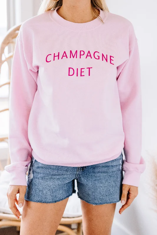 Champagne Diet Light Pink Graphic Sweatshirt