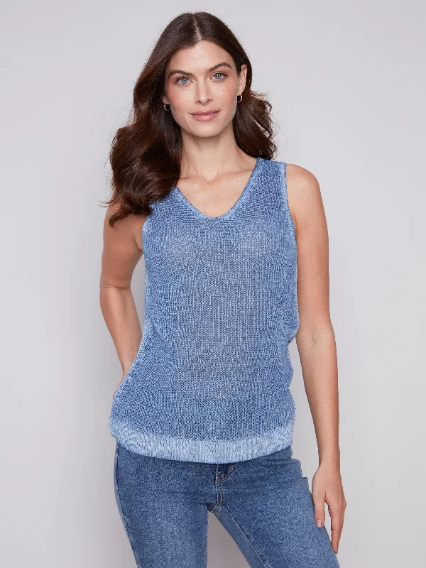 Cold-Dye Knit Cami - Denim