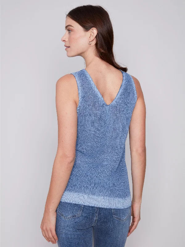 Cold-Dye Knit Cami - Denim