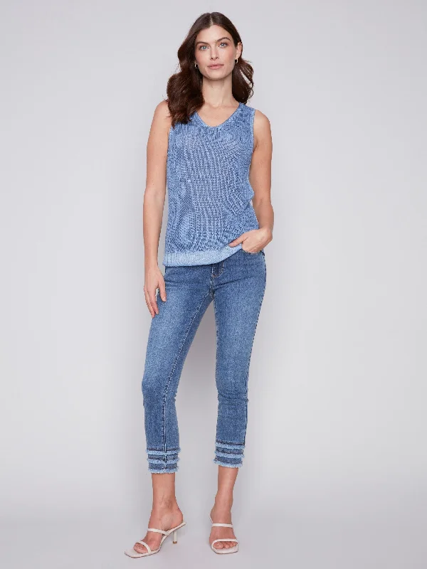 Cold-Dye Knit Cami - Denim