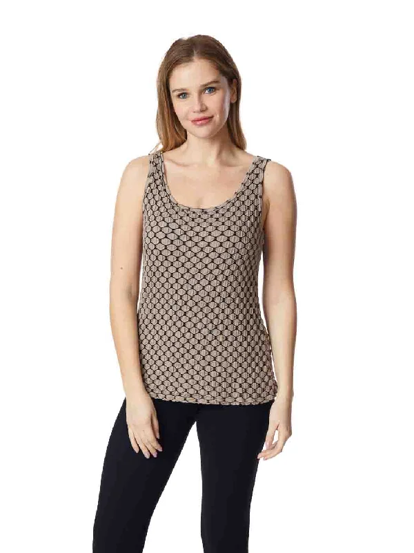 Tianello Taupe ""Honeycomb"" Knit ""Heidie"" Tank  XS or XL