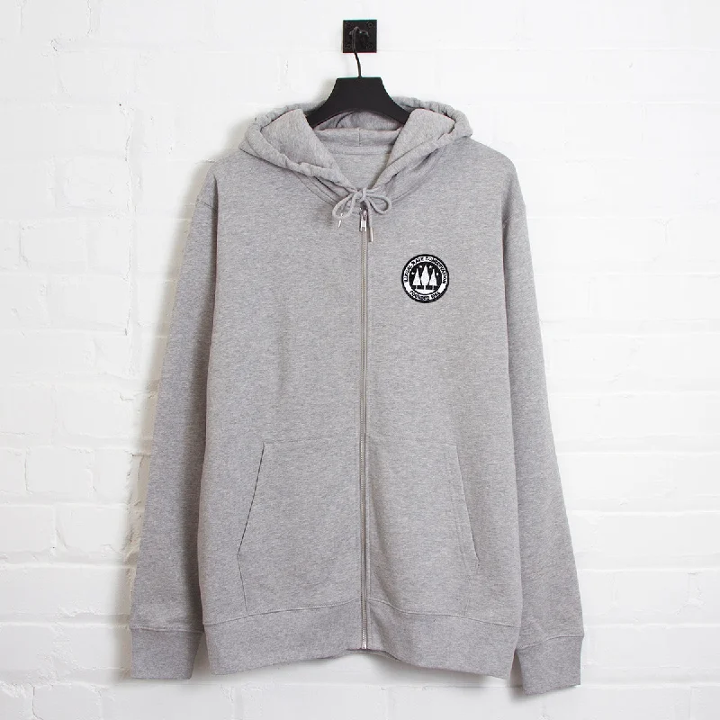 Illegal Rave Crest - Zipped Hood - Grey