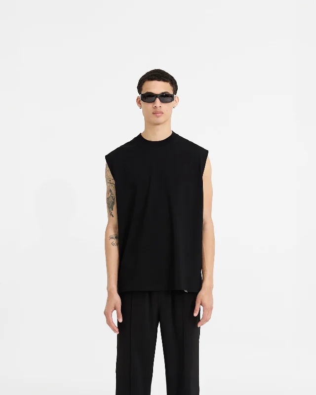 Initial Boxy Tank - Black