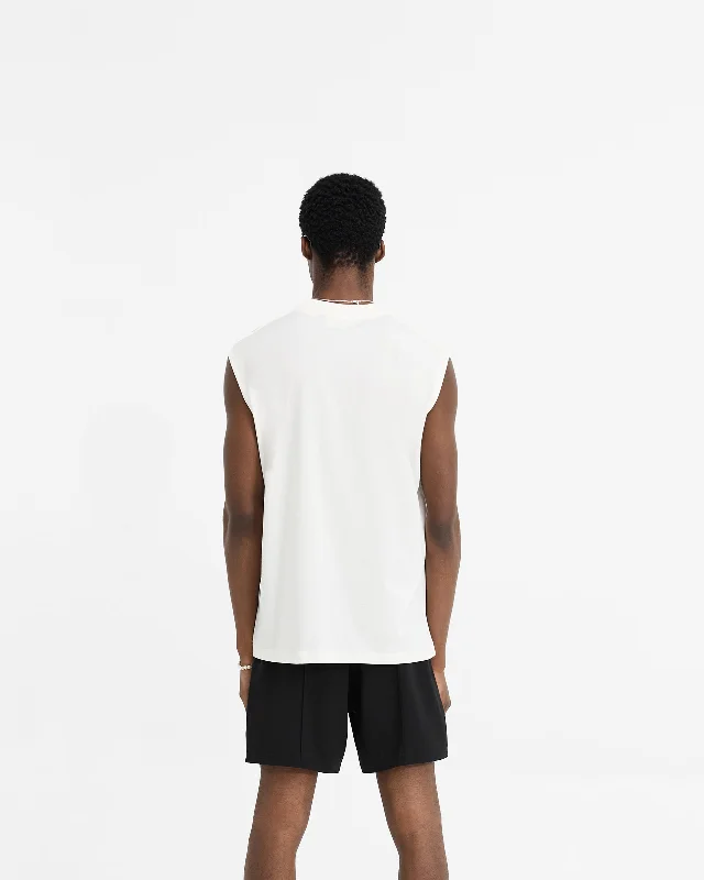 Initial Boxy Tank - Flat White