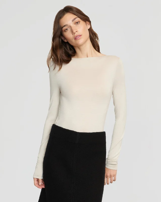 Layla Slit-Neck Long-Sleeve Tee