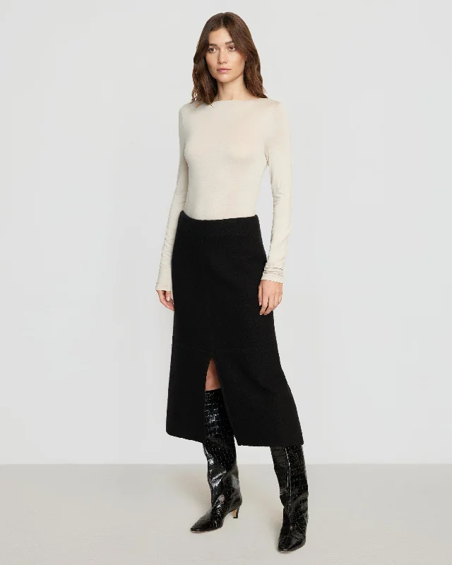 Layla Slit-Neck Long-Sleeve Tee