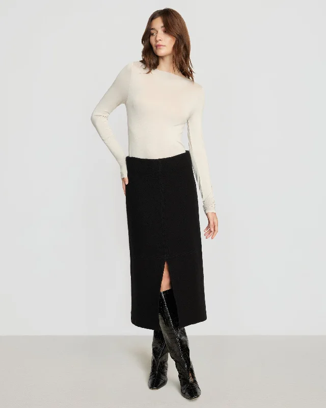 Layla Slit-Neck Long-Sleeve Tee