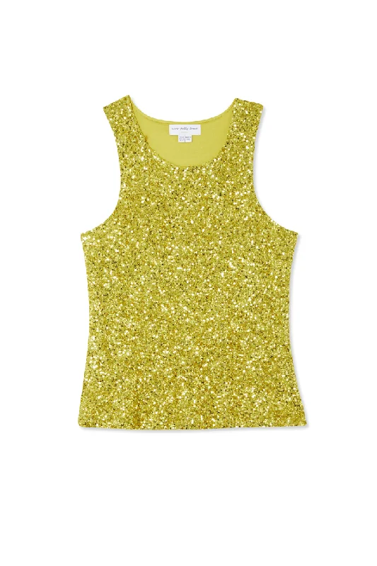 Lime Sequin Tank Top