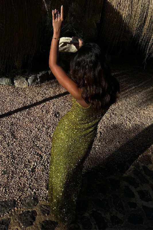 Lime Sequin Tank Top