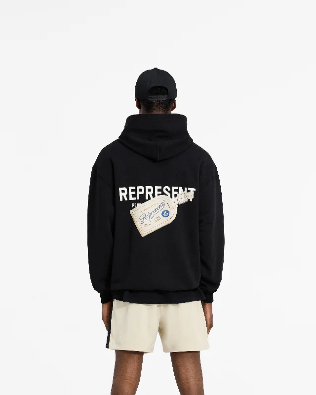 Luggage Tag Hoodie - Jet Black