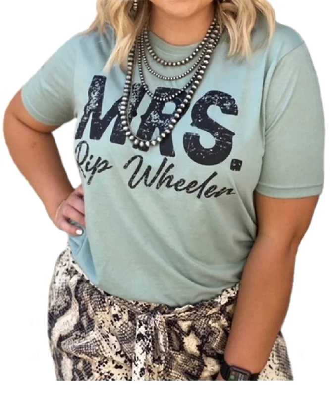 Mrs. Rip Wheeler Graphic Tee In Stonewash Green