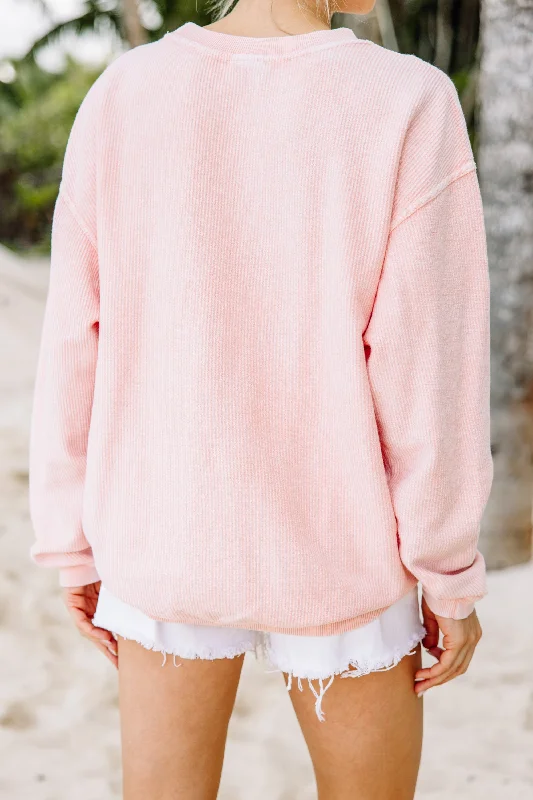 Out Of Office Blush Pink Graphic Corded Sweatshirt