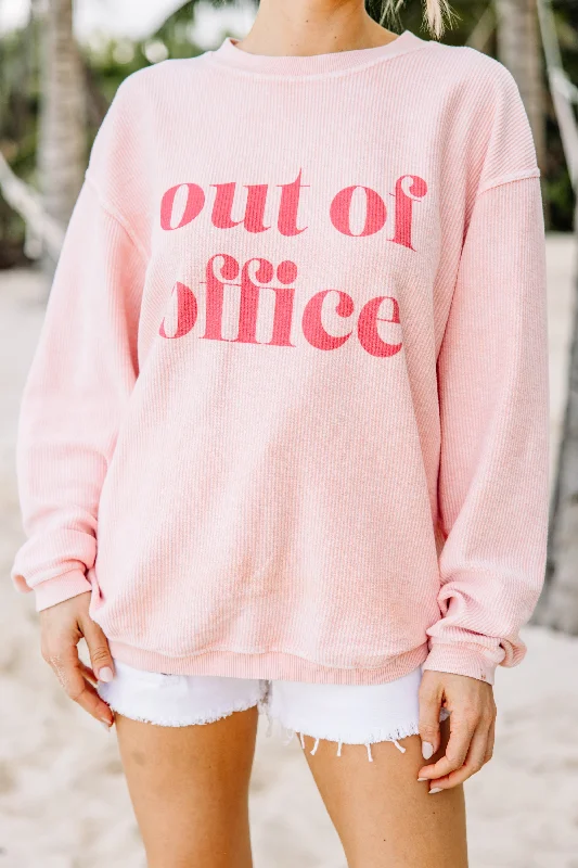 Out Of Office Blush Pink Graphic Corded Sweatshirt