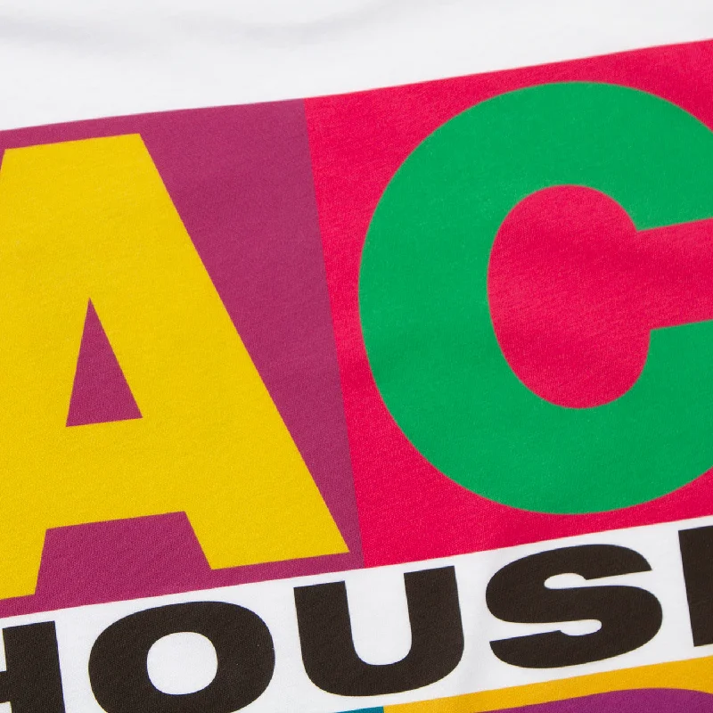 Squares Acid House Front Print - Tshirt - White