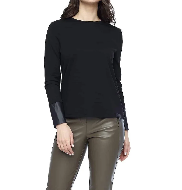 Tallulah Long Sleeve Solid Top In Black