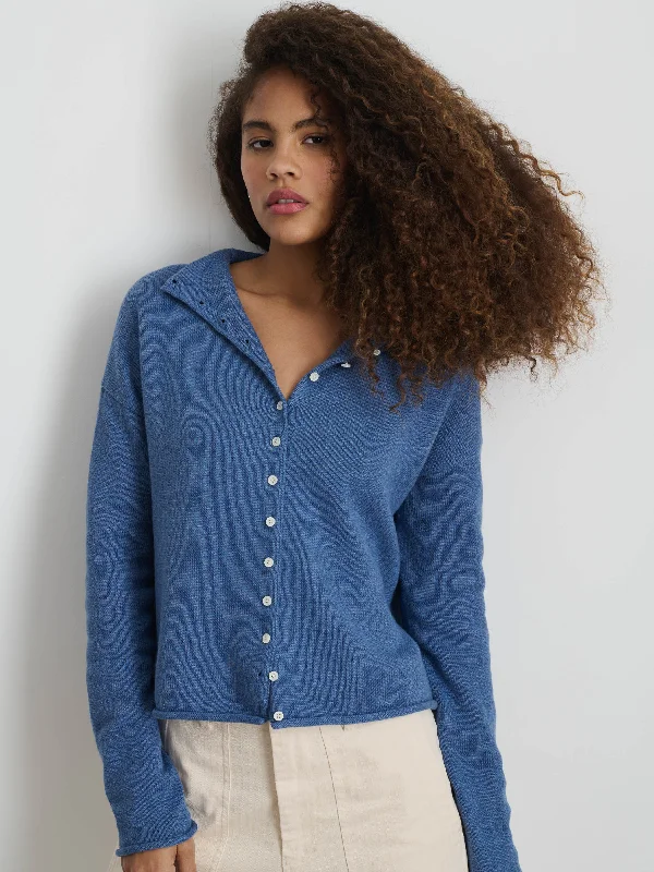 Taylor Rollneck Cardigan in Cotton Cashmere