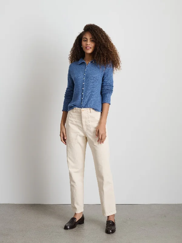 Taylor Rollneck Cardigan in Cotton Cashmere