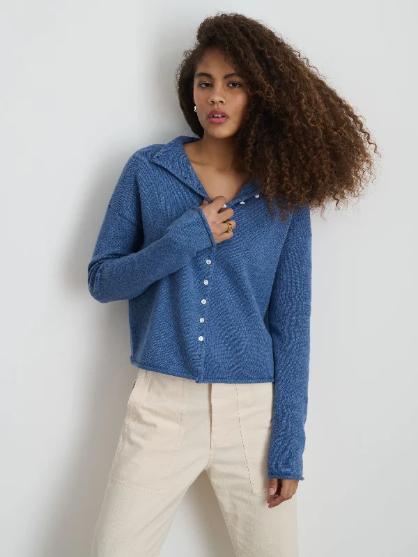 Taylor Rollneck Cardigan in Cotton Cashmere