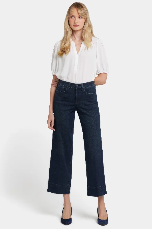 Teresa Wide Leg Ankle Jeans - Obsidian Blue