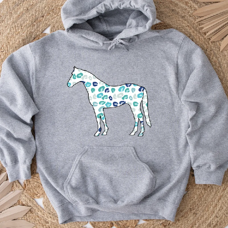 Turquoise Cheetah Horse Hoodie (S-3XL) Unisex - Multiple Colors!